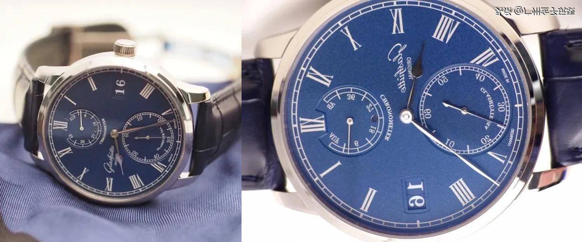 格拉苏蒂原创‬ Senator Chronometer以独特而富有表现力的深蓝色版本让人‬眼前一亮‬。蓝色与格拉苏蒂原创系列密不可分。二十..