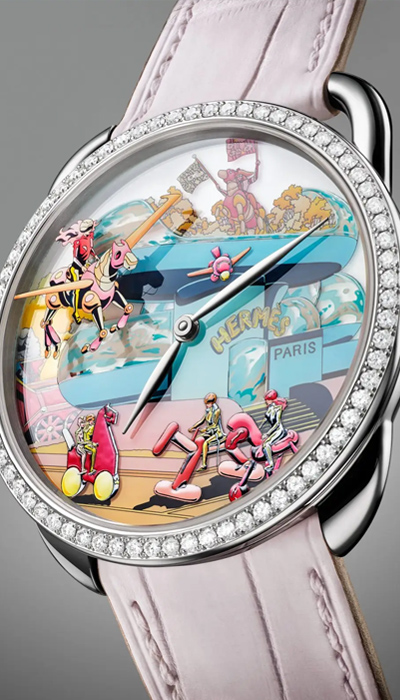 爱马仕Arceau Hermès locomotion “超现实爱马仕枢纽”腕表 爱马仕Arceau Hermès locomotion “超现实爱马仕枢纽”腕表